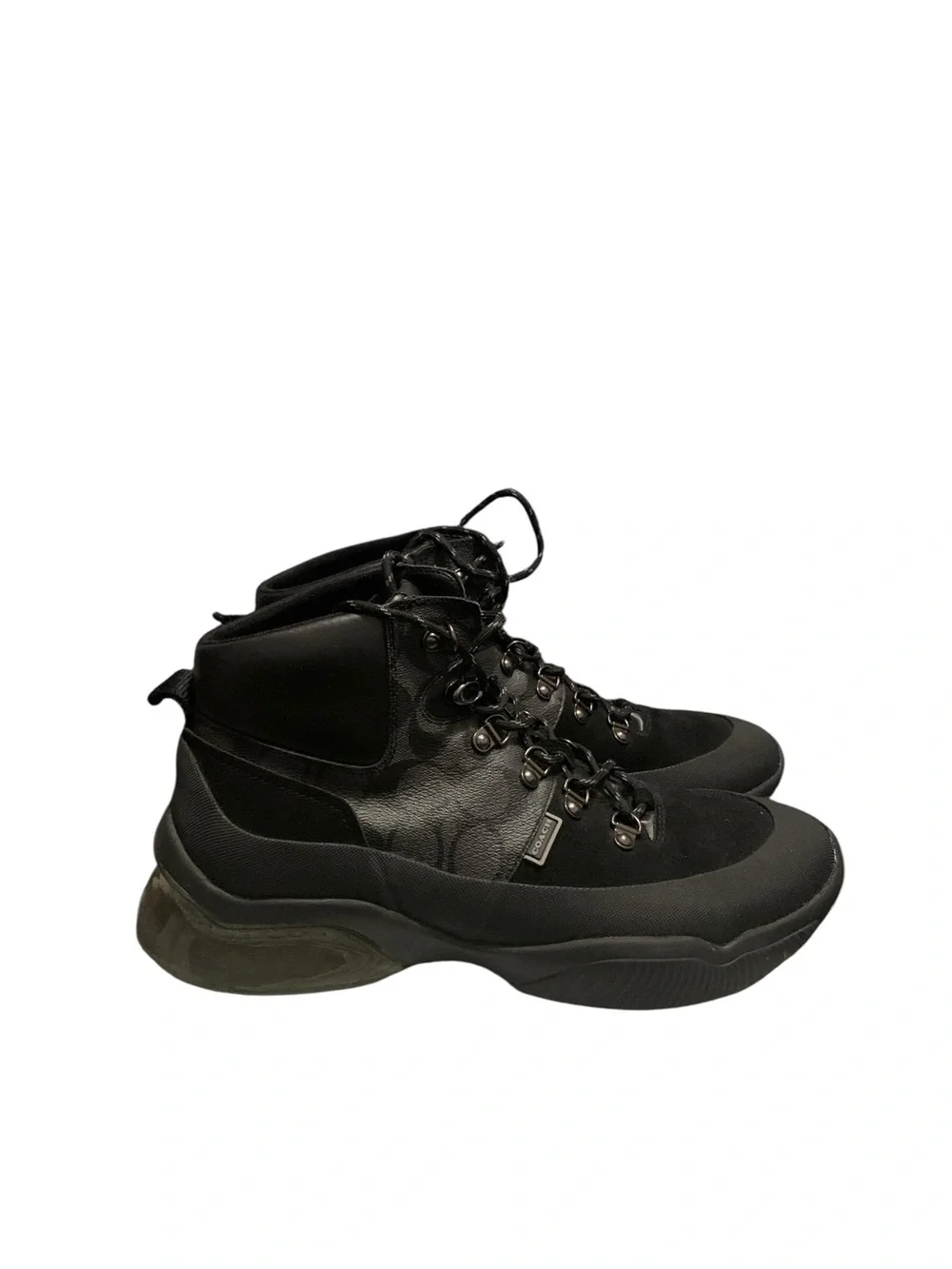 Black High-Top Coach Lace-Up Sneaker boots size 10.5 Mens